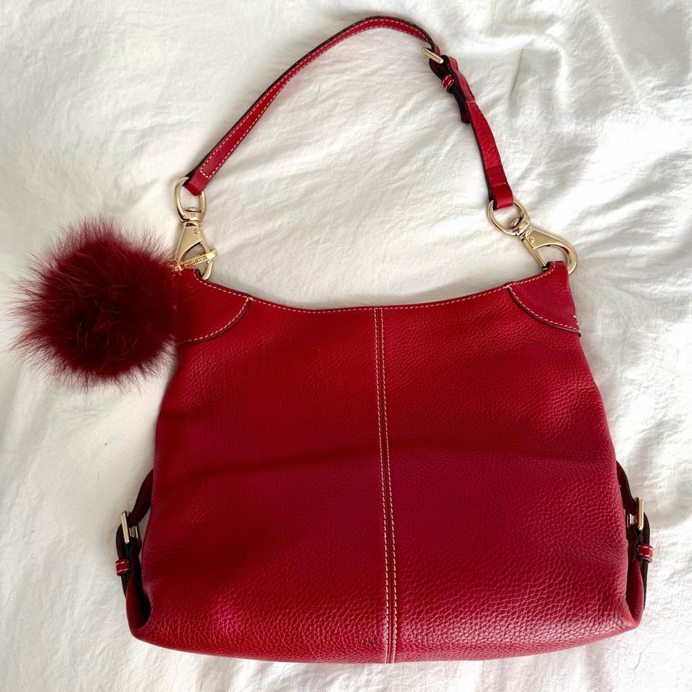 👑✅PRICE FIRM✅ Dooney & Bourke Cherry Red Leather Shoulder Bag - Picture 5 of 17